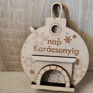 Fa Karácsonyi Visszaszámláló � Kandallós Lézergravírozott Adventi Dísz - karácsony - adventi díszek - adventi naptár - Meska.hu