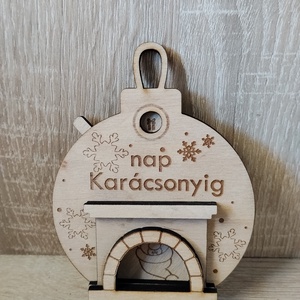 Fa Karácsonyi Visszaszámláló � Kandallós Lézergravírozott Adventi Dísz - karácsony - adventi díszek - adventi naptár - Meska.hu