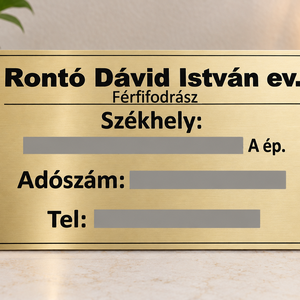 Egyedi cégtábla, névtábla vállalkozásoknak � 20�30 cm - Meska.hu