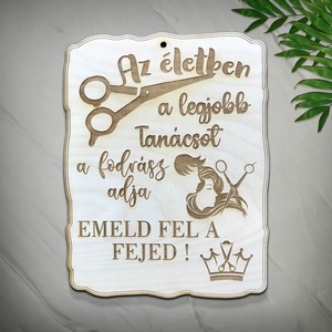 fodrász tábla, Otthon & Életmód, Dekoráció, Kép & Falikép, Fából készült kép, , MESKA