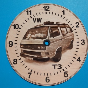 Volkswagen / VW T3 mintás falióra. Volkswagenes, WVs óra. (Kocka lámpás.) - otthon & életmód - dekoráció - fali és függő dekoráció - falióra & óra - Meska.hu