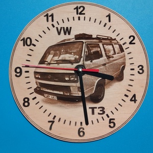 Volkswagen / VW T3 mintás falióra. Volkswagenes, WVs óra. (Kocka lámpás.) - otthon & életmód - dekoráció - fali és függő dekoráció - falióra & óra - Meska.hu