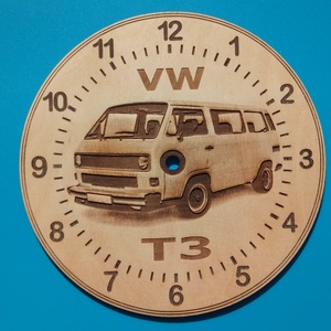 Volkswagen / VW T3 mintás falióra. Volkswagenes, WVs óra. (Kerek lámpás.) - otthon & életmód - dekoráció - fali és függő dekoráció - falióra & óra - Meska.hu
