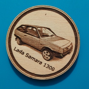 Lada Samara mintás hűtőmágnes. Ladás, Samarás gravírozás., Otthon & Életmód, Konyhafelszerelés, tálalás, Konyhai dekoráció, Hűtőmágnes, Gravírozás, pirográfia, MESKA
