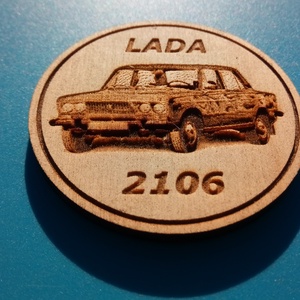 Lada 2106 mintás hűtőmágnes. Ladás gravírozás. - otthon & életmód - konyhafelszerelés, tálalás - konyhai dekoráció - hűtőmágnes - Meska.hu