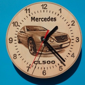 Mercedes CL500 mintás falióra. Mercedeses óra., Otthon & Életmód, Dekoráció, Fali és függő dekoráció, Falióra & óra, Gravírozás, pirográfia, MESKA