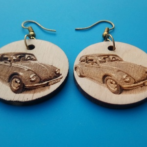 VW Volkswagen Bogár és Zastava mintás fülbevalók. Volkswagenes, Bogaras, Zastavás függők. Más autóval is. (Valentin-nap) - ékszer - fülbevaló - lógó fülbevaló - Meska.hu