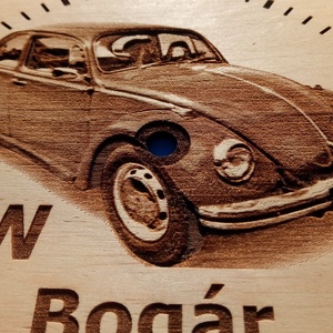 VW, VolksWagen bogár mintás falióra. Bogaras, vws, volkswagenes képpel. - otthon & életmód - dekoráció - fali és függő dekoráció - falióra & óra - Meska.hu