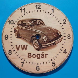 VW, VolksWagen bogár mintás falióra. Bogaras, vws, volkswagenes képpel. - otthon & életmód - dekoráció - fali és függő dekoráció - falióra & óra - Meska.hu