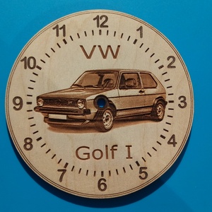 VW, VolksWagen Golf I ( 1 ) mintás falióra. Golfos, vws, volkswagenes képpel. - otthon & életmód - dekoráció - fali és függő dekoráció - falióra & óra - Meska.hu