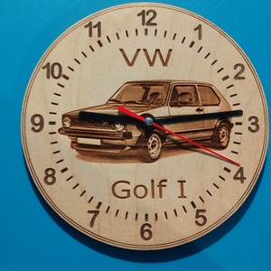 VW, VolksWagen Golf I ( 1 ) mintás falióra. Golfos, vws, volkswagenes képpel. - Meska.hu