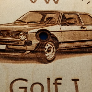 VW, VolksWagen Golf I ( 1 ) mintás falióra. Golfos, vws, volkswagenes képpel. - otthon & életmód - dekoráció - fali és függő dekoráció - falióra & óra - Meska.hu