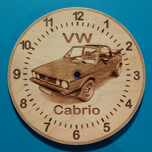 VW, VolksWagen Golf I ( 1 ) cabrio mintás falióra. Golfos, vws, volkswagenes képpel. - otthon & életmód - dekoráció - fali és függő dekoráció - falióra & óra - Meska.hu