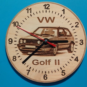 VW, VolksWagen Golf II ( 2 )mintás falióra. Golfos, vws, volkswagenes képpel. - Meska.hu