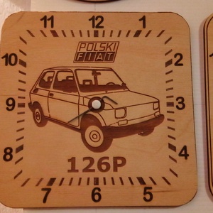 Kis Polski Fiat 126 mintás faliórák. Fényképes és rajzos. Koromg és nyégyzet alakú. - otthon & életmód - dekoráció - fali és függő dekoráció - falióra & óra - Meska.hu