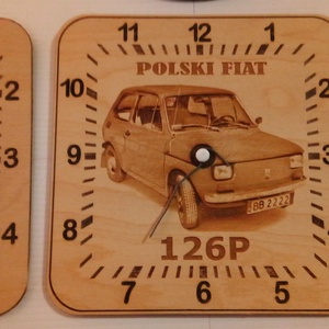 Kis Polski Fiat 126 mintás faliórák. Fényképes és rajzos. Koromg és nyégyzet alakú. - otthon & életmód - dekoráció - fali és függő dekoráció - falióra & óra - Meska.hu