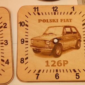 Kis Polski Fiat 126 mintás faliórák. Fényképes és rajzos. Koromg és nyégyzet alakú. - otthon & életmód - dekoráció - fali és függő dekoráció - falióra & óra - Meska.hu