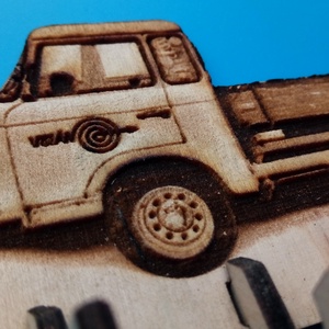 Barkas mintás fali, gravírozott, akasztós, kulcstartó. Platós B1000 barkasos képpel. Karácsonyi ajándék veterános úrnak. - otthon & életmód - dekoráció - fali és függő dekoráció - fali kulcstartó - Meska.hu