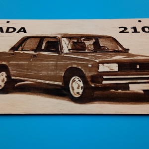 LADA 2105 mintás falikép. , Otthon & Életmód, Dekoráció, Fali és függő dekoráció, Függődísz, Gravírozás, pirográfia, MESKA
