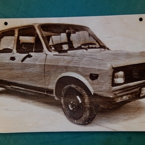 Zastava mintás falikép. Autó, Otthon & Életmód, Dekoráció, Fali és függő dekoráció, Függődísz, Gravírozás, pirográfia, MESKA