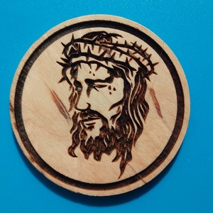 Krisztus mintás hűtőmágnes. , Otthon & Életmód, Konyhafelszerelés, tálalás, Konyhai dekoráció, Hűtőmágnes, Gravírozás, pirográfia, MESKA