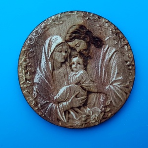 Új szülött Krisztus mintás hűtőmágnes.  Újszülött, Otthon & Életmód, Konyhafelszerelés, tálalás, Konyhai dekoráció, Hűtőmágnes, Gravírozás, pirográfia, MESKA