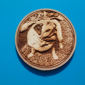 Mopsz mintás hűtőmágnes. , Otthon & Életmód, Konyhafelszerelés, tálalás, Konyhai dekoráció, Hűtőmágnes, Gravírozás, pirográfia, MESKA
