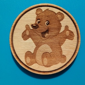 Maci, medve mintás hűtőmágnes. , Otthon & Életmód, Konyhafelszerelés, tálalás, Konyhai dekoráció, Hűtőmágnes, Gravírozás, pirográfia, MESKA