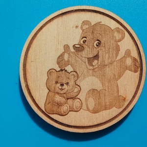 2 Maci, medve mintás hűtőmágnes. , Otthon & Életmód, Konyhafelszerelés, tálalás, Konyhai dekoráció, Hűtőmágnes, Gravírozás, pirográfia, MESKA
