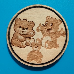 3 Maci, medve mintás hűtőmágnes. , Otthon & Életmód, Konyhafelszerelés, tálalás, Konyhai dekoráció, Hűtőmágnes, Gravírozás, pirográfia, MESKA
