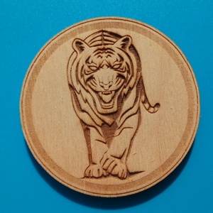 Tigris mintás hűtőmágnes. , Otthon & Életmód, Konyhafelszerelés, tálalás, Konyhai dekoráció, Hűtőmágnes, Gravírozás, pirográfia, MESKA
