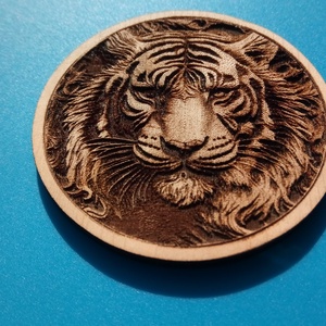 Tigris fej mintás hűtőmágnes.  - otthon & életmód - konyhafelszerelés, tálalás - konyhai dekoráció - hűtőmágnes - Meska.hu