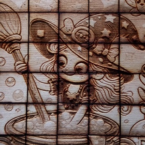 Boszorkányos kirakó, méregkeverő boszi mintával. Kedves kis boszorkány, kislányoknak. Nehéz fejtörő komoly puzzle játék. - játék & sport - puzzle - kirakó, kocka kirakó - Meska.hu