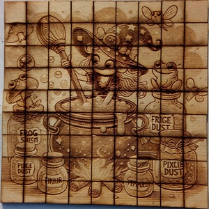 Boszorkányos kirakó, méregkeverő boszi mintával. Kedves kis boszorkány, kislányoknak. Nehéz fejtörő komoly puzzle játék. - játék & sport - puzzle - kirakó, kocka kirakó - Meska.hu