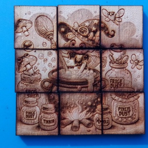 Boszorkányos kirakó, méregkeverő boszi mintával. Kedves kis boszorkány, kislányoknak. Nehéz fejtörő komoly puzzle játék. - játék & sport - puzzle - kirakó, kocka kirakó - Meska.hu
