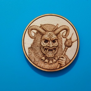 Busójárás mintás hűtőmágnes. Busós mágnes. Turisztika, hagyomány, Mohács térségében. Ritka, gravírozott hűtődísz., Otthon & Életmód, Konyhafelszerelés, tálalás, Konyhai dekoráció, Hűtőmágnes, Gravírozás, pirográfia, MESKA