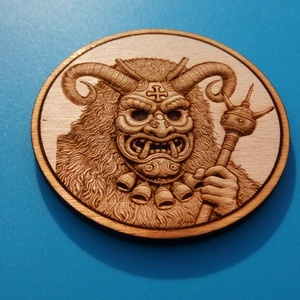 Busójárás mintás hűtőmágnes. Busós mágnes. Turisztika, hagyomány, Mohács térségében. Ritka, gravírozott hűtődísz. - otthon & életmód - konyhafelszerelés, tálalás - konyhai dekoráció - hűtőmágnes - Meska.hu