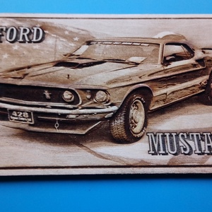 FORD Mustang falikép, amerikai autós találkozó résztvevőknek. Veterán őrülteknek. - otthon & életmód - dekoráció - kép & falikép - fából készült kép - Meska.hu