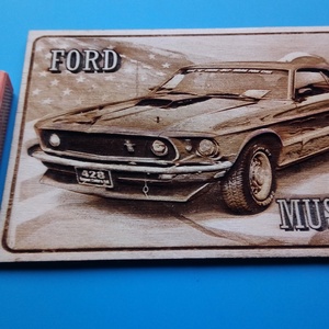 FORD Mustang falikép, amerikai autós találkozó résztvevőknek. Veterán őrülteknek. - otthon & életmód - dekoráció - kép & falikép - fából készült kép - Meska.hu