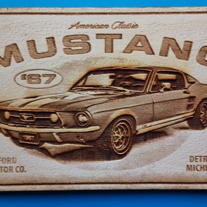 FORD Mustang falikép, amerikai autós találkozó résztvevőknek. Veterán őrülteknek. Fém tábla hangulattal. - otthon & életmód - dekoráció - kép & falikép - fából készült kép - Meska.hu