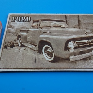 FORD F100 falikép (kaktusz hátteres), amerikai autós találkozó résztvevőknek. Veterán őrülteknek. - otthon & életmód - dekoráció - kép & falikép - fából készült kép - Meska.hu