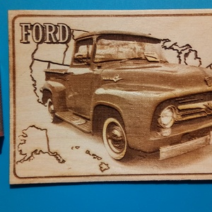 FORD F100 falikép (térkép háttérrel), amerikai autós találkozó résztvevőknek. Veterán őrülteknek. Fém tábla hangulattal. - otthon & életmód - dekoráció - kép & falikép - fából készült kép - Meska.hu