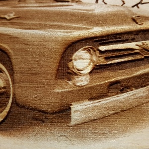 FORD F100 falikép (térkép háttérrel), amerikai autós találkozó résztvevőknek. Veterán őrülteknek. Fém tábla hangulattal. - otthon & életmód - dekoráció - kép & falikép - fából készült kép - Meska.hu