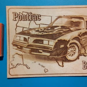 Pontiac  Bandita , a Trans Am amerikai autós találkozó résztvevőknek. Veterán őrülteknek. Fém tábla hangulattal. - otthon & életmód - dekoráció - kép & falikép - fából készült kép - Meska.hu