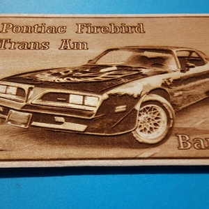 Pontiac  Bandita , a Trans Am amerikai autós találkozó résztvevőknek. Veterán őrülteknek. Fém tábla hangulattal. - otthon & életmód - dekoráció - kép & falikép - fából készült kép - Meska.hu