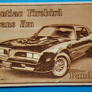 Pontiac  Bandita , a Trans Am amerikai autós találkozó résztvevőknek. Veterán őrülteknek. Fém tábla hangulattal. - otthon & életmód - dekoráció - kép & falikép - fából készült kép - Meska.hu