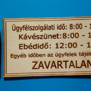 Humoros irodatábla Ügyfélszolgálat stílusban  Vicces figyelmeztetőtábla irodába  Zavartalan! - otthon & életmód - dekoráció - kép & falikép - fából készült kép - Meska.hu