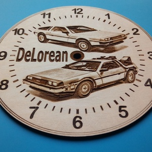 Delorean falióra. Amerikai autó bolondoknak, a film szerelmeseinek és veterán autósoknak. - otthon & életmód - dekoráció - fali és függő dekoráció - falióra & óra - Meska.hu
