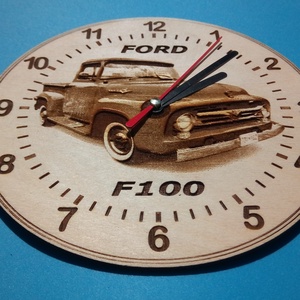 FORD F100 falióra. Amerikai autó bolondoknak, veterán autósoknak., Otthon & Életmód, Dekoráció, Fali és függő dekoráció, Falióra & óra, Gravírozás, pirográfia, MESKA