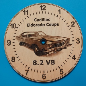 Cadillac Eldorado mintás falióra. (szines) Amerikai autó bolondoknak, veterán autósoknak. - Meska.hu